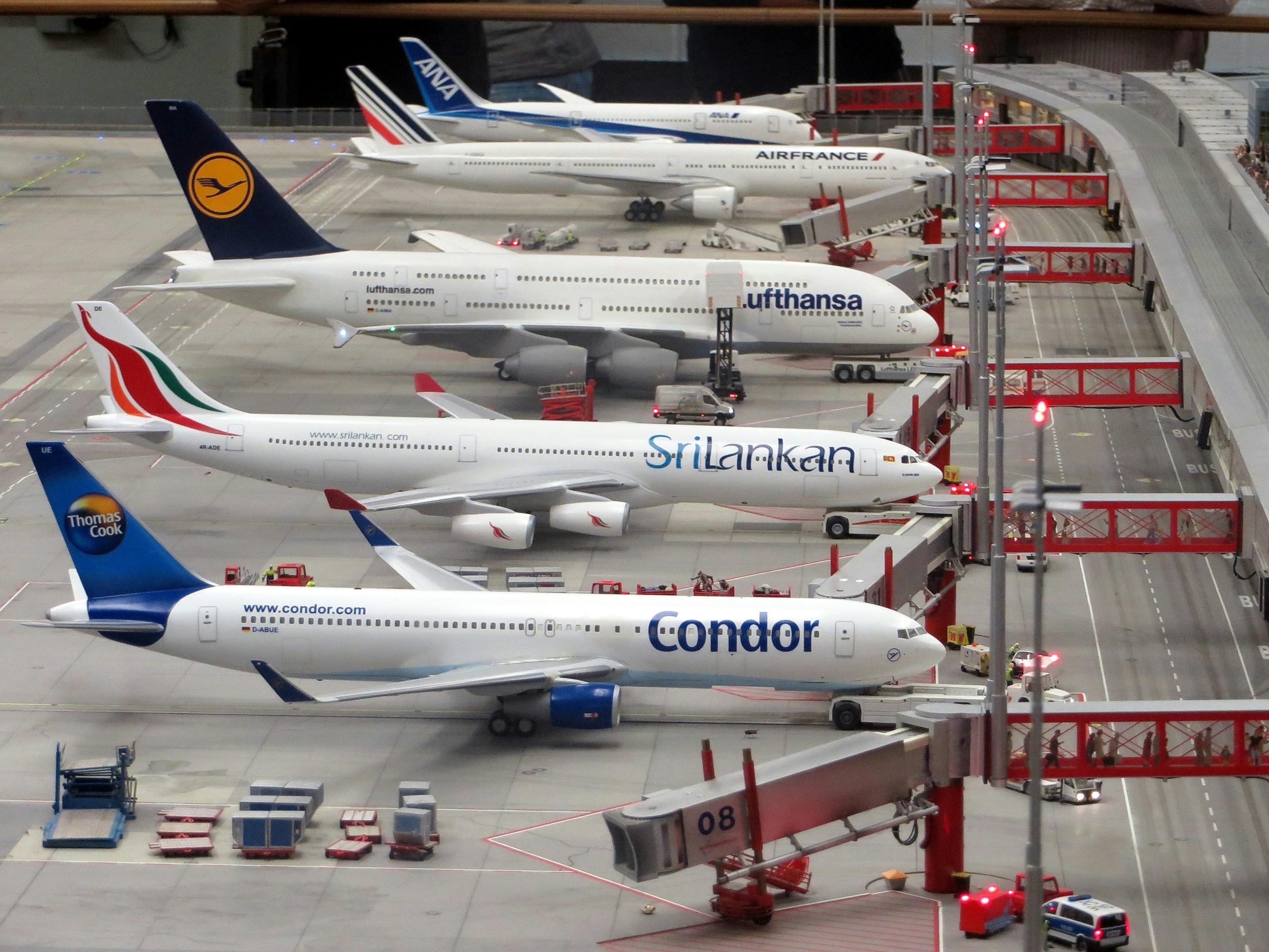 4 Planes Docked at the Airport